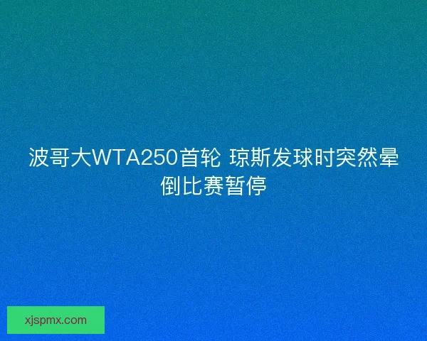 波哥大WTA250首轮 琼斯发球时突然晕倒比赛暂停
